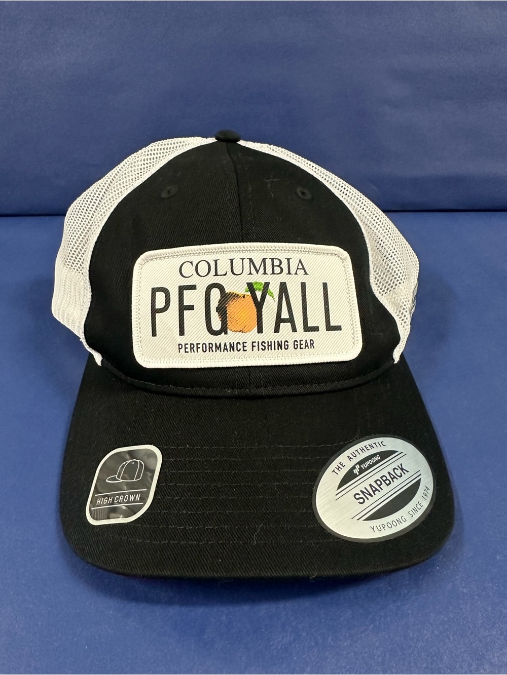 Columbia PFG Y'ALL Georgia Plate - Black & White Mesh Snapback Hat - NWT